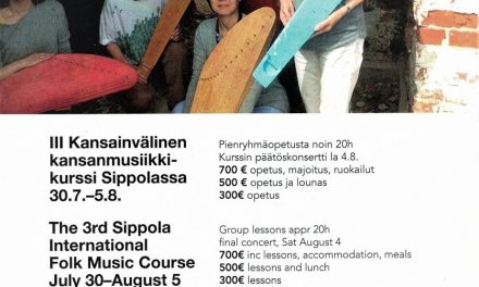 III Kansainvälinen kansanmusiikkikurssi Sippolassa 30.7. – 5.8.2018