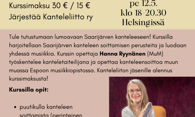 Saarijärven kantele -kurssi 21.4. & 12.5.